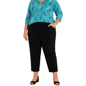 Catherines Womens Black Casual Pants 3X 26/28W Plus Size Career Work Trousers‎